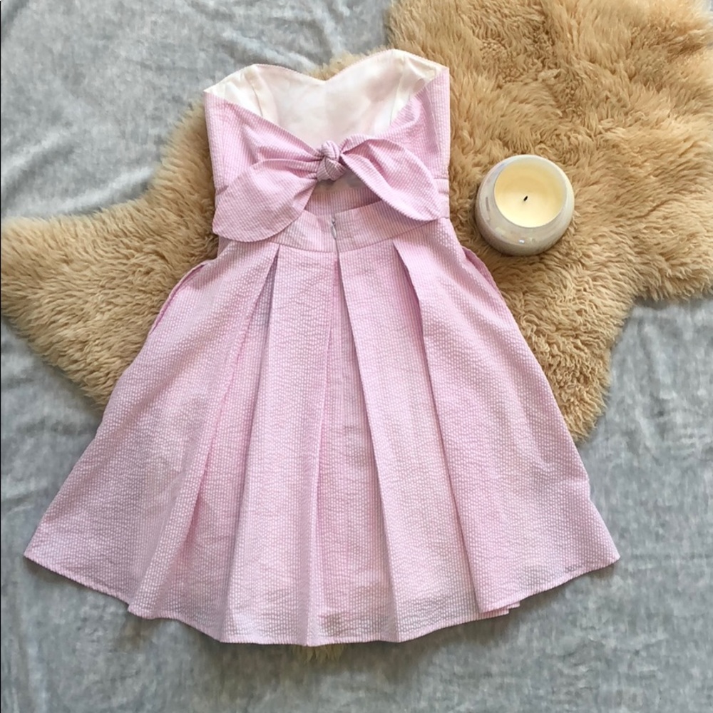 NWT Lauren James Light Pink Corbin Stripe Dress - Picture 4 of 7
